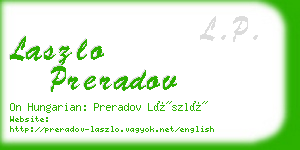 laszlo preradov business card